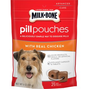 Milk-Bone Pill Pouches with Real Chicken Dog Treats, 6-oz bag