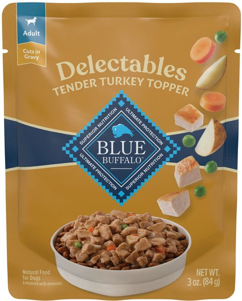 BLUE BUFFALO Delectables Turkey Dinner Wet Dog Food Topper 3 oz