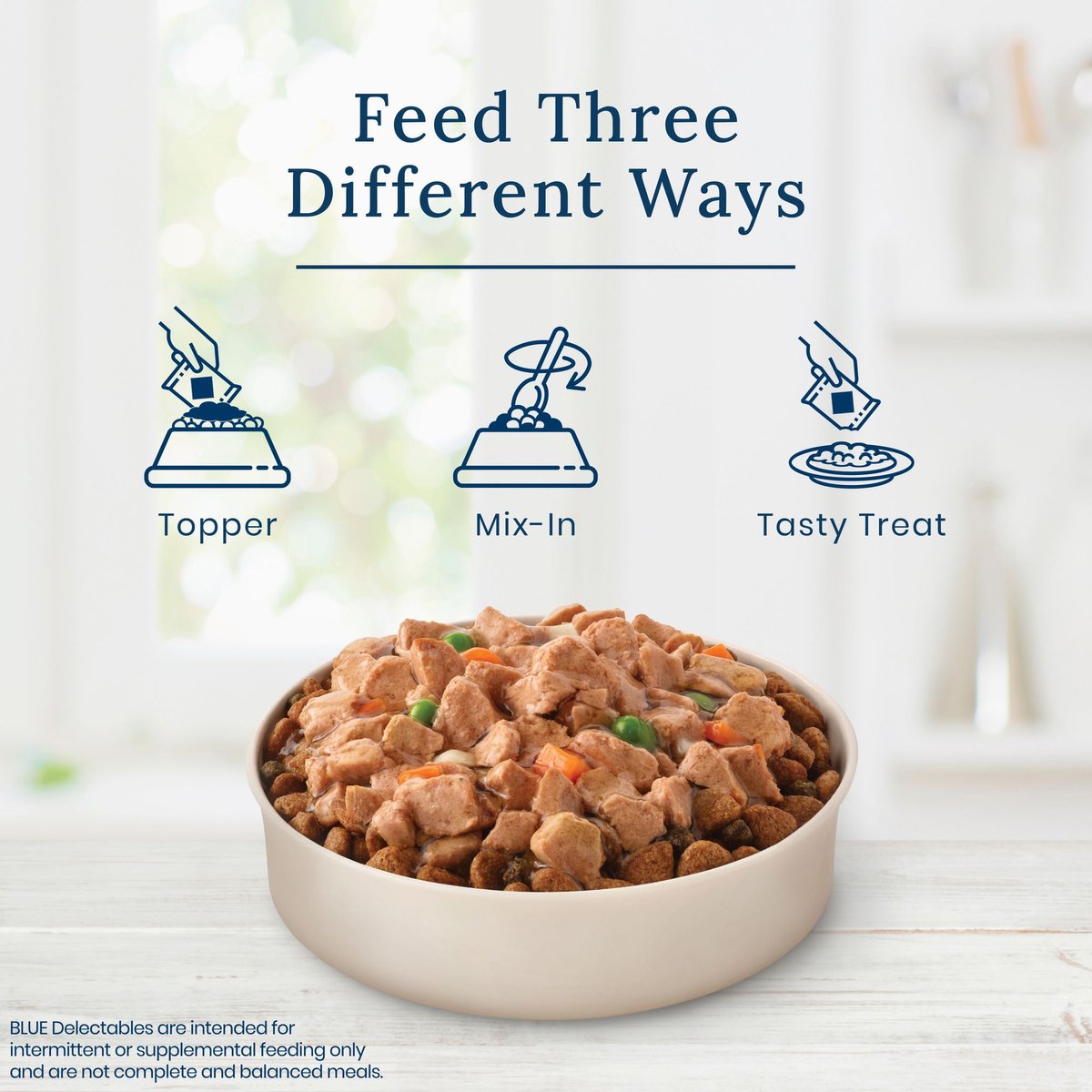 BLUE BUFFALO Delectables Lamb Dinner Wet Dog Food Topper, 3oz pouch