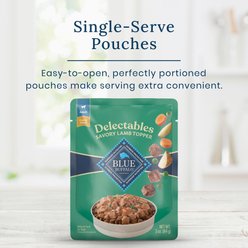 Blue Buffalo Delectables Lamb Dinner Wet Dog Food Topper, 3-oz pouch, case of 24 slide 2 of 7