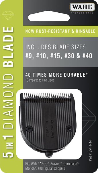 Wahl 5 in 1 Adjustable Diamond Blade Set, size 9, 10, 15, 30, 40 slide 1 of 6