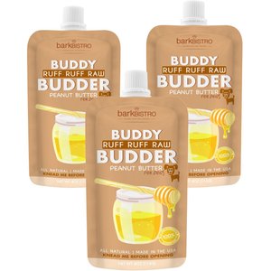 Bark Bistro Company Ruff Ruff Raw Buddy Budder Grain-Free Lickable Dog Treat, 4-oz pouch, 3 count