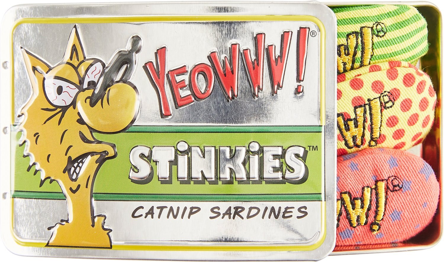 Stinkies 3" Organic Catnip Stuffed Sardine Fish Cat Toys Made in the USA Yeowww 