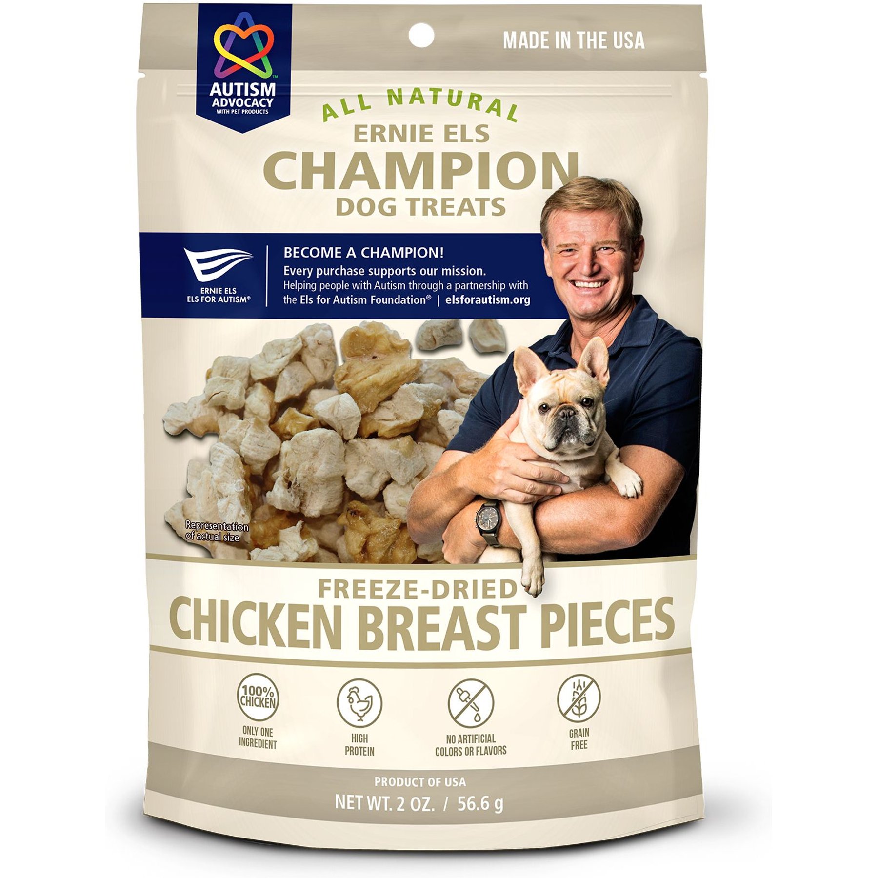ERNIE ELS PET PRODUCTS Chicken Freeze-Dried Dog Treats, 2-oz bag 