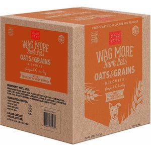Cloud Star Wag More Bark Less Oats & Biscuits with Crunchy Peanut Butter Cookie Recipe Dog Treats, 20-lb box