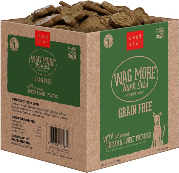 Cloud Star Wag More Bark Less Grain-Free Oven Baked with Chicken & Sweet Potatoes Dog Treats, 19-lb box slide 1 of 7