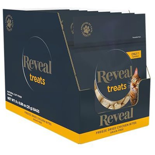 Reveal Single Ingredient Chicken Bites Grain-Free Freeze-Dried Cat Treats, 0.88-oz bag