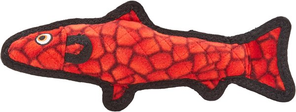 Tuffy's Ocean Creatures Trout Squeaky Plush Dog Toy, Red slide 1 of 9