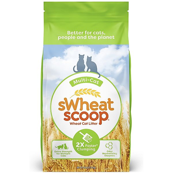 SWHEAT SCOOP Easy Maintenance Natural Clumping Wheat & Corn Cat Litter