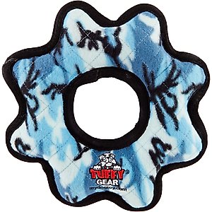 Tuffy's Ultimate Gear Ring Squeaky Plush Dog Toy, Camo Blue