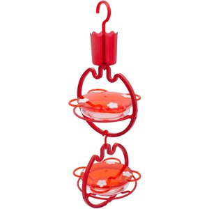 North States Vertical Hummingbird Feeder, Red, 16-oz