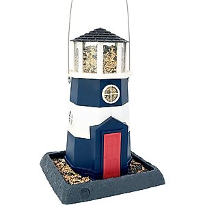 North States Large Nautical Navy Lighthouse Birdfeeder, Navy Blue, 8-lb