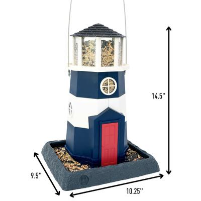 Show full view: North States Large Nautical Navy Lighthouse Birdfeeder, Navy Blue, 8-lb slide 7 of 8