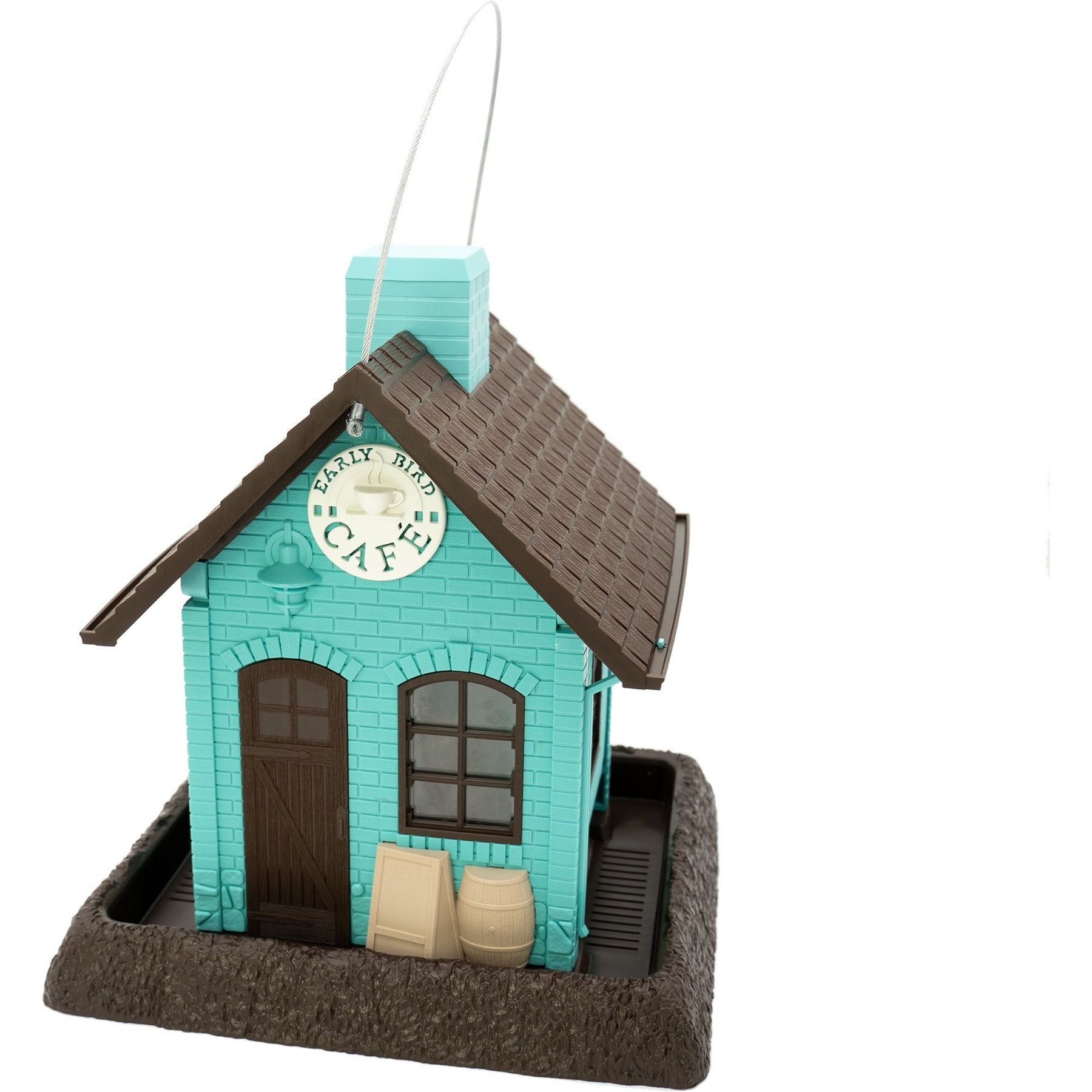 North States North States Early Bird Cafe Birdfeeder, Teal, 5-lb