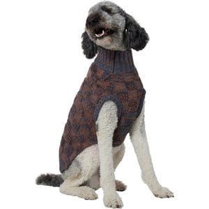 Frisco Checkered Mock Neck Dog & Cat Sweater, Navy, X-Large