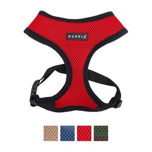 Puppia Black Trim Polyester Back Clip Dog Harness, Red, X-Large: 22 to 32-in chest
