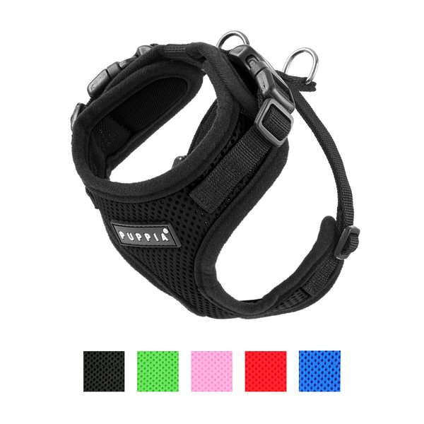 Puppia RiteFit Polyester Back Clip Dog Harness, Black, X-Small: 11 to 15-in chest slide 1 of 9