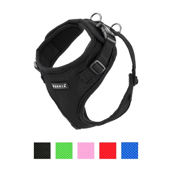 Puppia RiteFit Polyester Back Clip Dog Harness, Black, Large: 19.3 to 26-in chest slide 1 of 9
