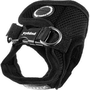 Puppia Vest Polyester Step In Back Clip Dog Harness, Black, X-Small