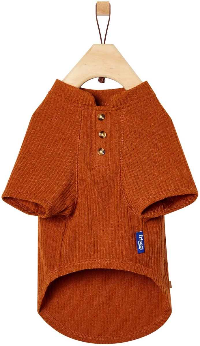 Frisco Ribbed Henley Dog & Cat T-Shirt