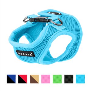 Puppia Vest Polyester Step In Back Clip Dog Harness, Sky Blue, Small: 11.2-in chest