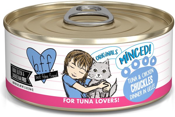 BFF Tuna & Chicken Chuckles Dinner in Gelee Canned Cat Food, 5.5-oz, case of 24 slide 1 of 11