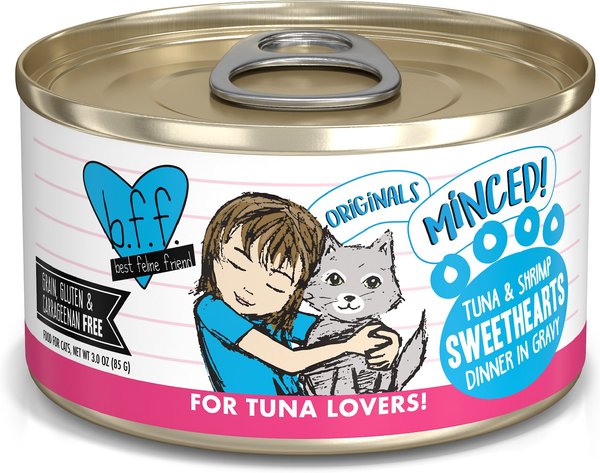 BFF Tuna & Shrimp Sweethearts Dinner in Gravy Canned Cat Food, 3-oz, case of 24 slide 1 of 10
