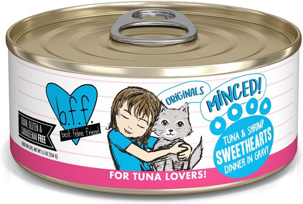 BFF Tuna & Shrimp Sweethearts Dinner in Gravy Canned Cat Food, 5.5-oz, case of 24 slide 1 of 10