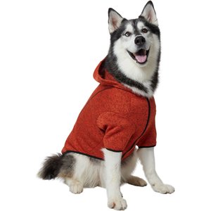 Frisco Full Zip Dog & Cat Sweater Fleece Hoodie, Orange, XX-Large