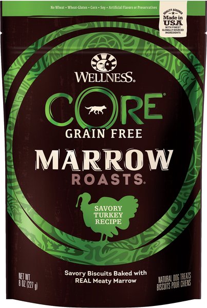 Wellness CORE Grain-Free Marrow Roasts Hearty Turkey Recipe Dog Treats slide 1 of 9