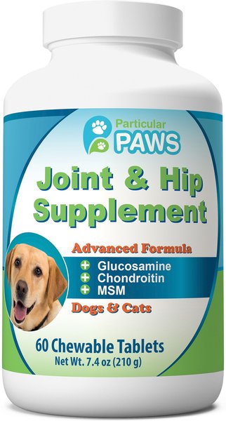 Particular Paws Chewable Tablets Joint & Hip Dog Supplement, 60 count slide 1 of 6
