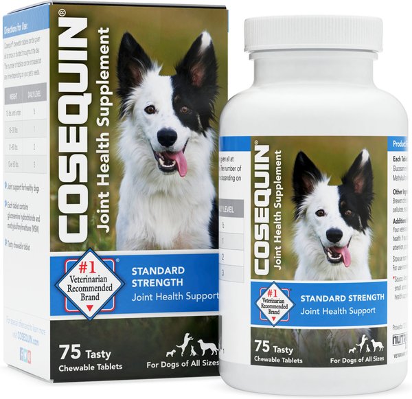 Nutramax Cosequin Hip & Joint with Glucosamine & MSM Standard Strength Chewable Tablet Joint Supplement for Dogs, 75 count slide 1 of 9