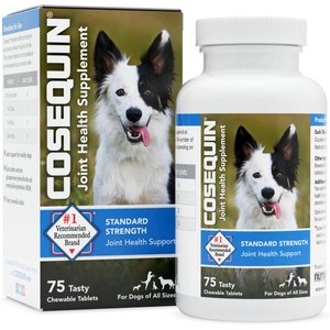 Nutramax Cosequin Hip & Joint with Glucosamine & MSM Standard Strength Chewable Tablet Joint Supplement for Dogs, 75 count