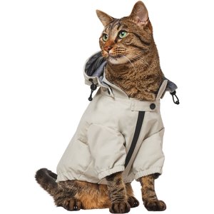Frisco Ultra Lightweight Dog & Cat Windbreaker with Removable Hood, Gray, Small