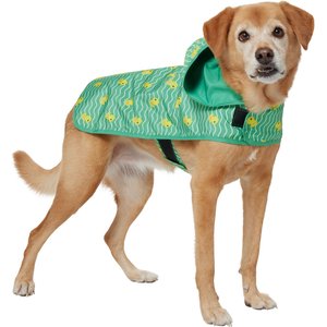Frisco Lightweight Rubber Ducky Dog Raincoat, Green, Large
