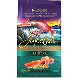 Zignature Salmon Limited Ingredient Formula With Probiotics Dry Dog Food, 4-lb bag