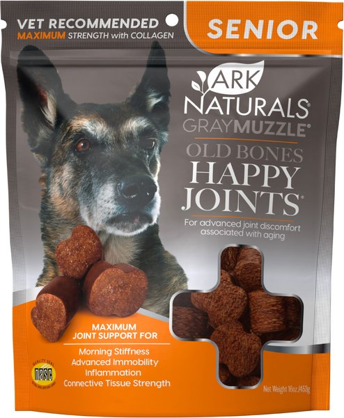 Ark Naturals Gray Muzzle Old Bones Happy Joints Maximum Strength Soft Chew Joint Supplement for Senior Dogs, 16-oz bag slide 1 of 8