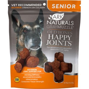Ark Naturals Gray Muzzle Old Bones Happy Joints Maximum Strength Soft Chew Joint Supplement for Senior Dogs, 16-oz bag