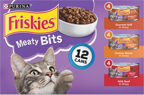 Friskies Meaty Bits Variety Pack Canned Cat Food, 5.5-oz, case of 12 slide 1 of 11
