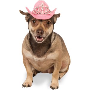 RUBIE'S COSTUME COMPANY Pink Pet Cowboy Hat with Tiara Dog Costume ...