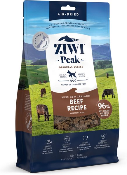 Ziwi Peak Beef Grain-Free Air-Dried Dog Food, 1-lb bag slide 1 of 10