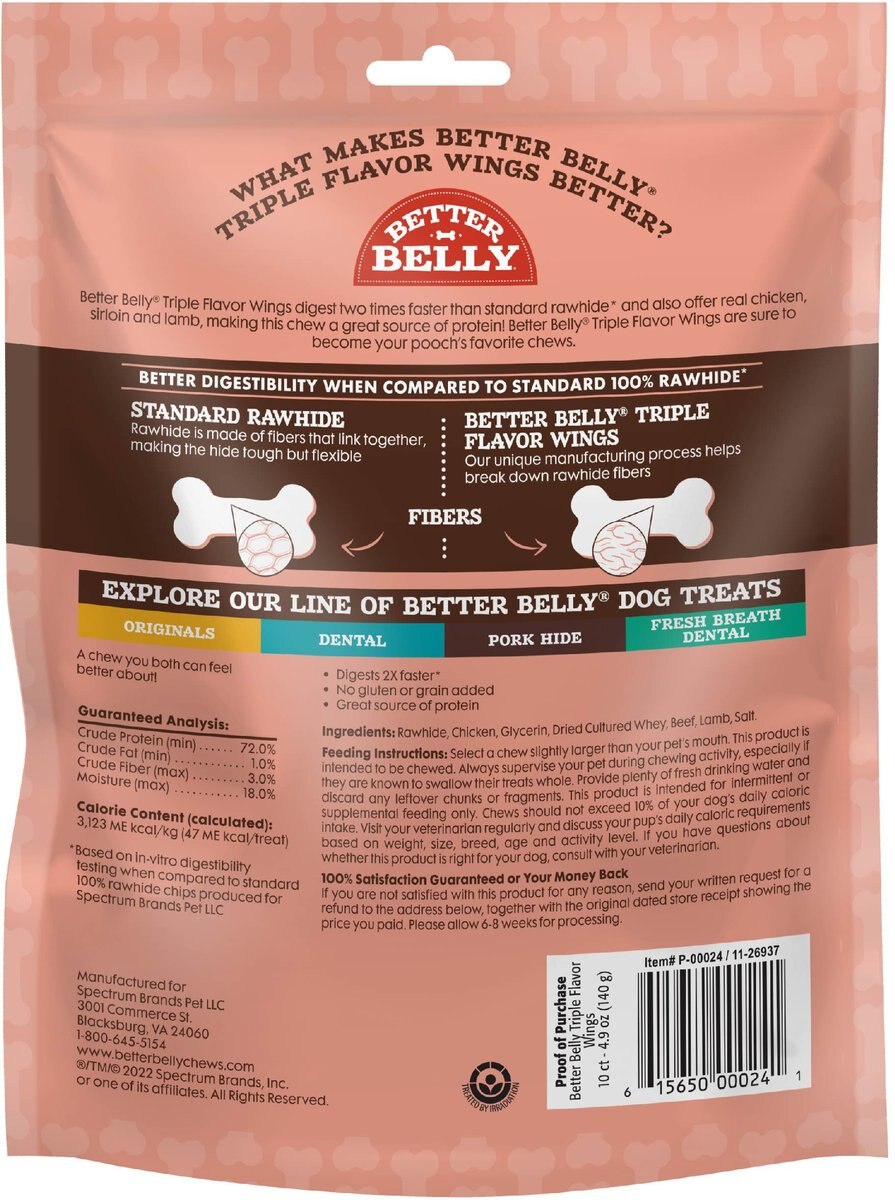 BETTER BELLY Highly Digestible Triple Flavor Wings Sirloin, Lamb