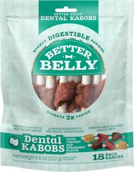 Better Belly Dental Kabobs Chicken & Spearmint Flavor Dental Dog Treats, 18 count