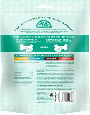 Show full view: Better Belly Dental Kabobs Chicken & Spearmint Flavor Dental Dog Treats, 18 count slide 3 of 12