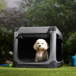 Frisco Dog & Small Pet Indoor & Outdoor 3-Door Collapsible Soft-Sided Crate, Dark Gray, Med/L: 36-in L x 24-in W x 24-in H slide 1 of 7