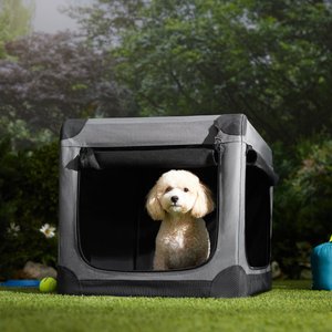 Frisco Indoor & Outdoor 3-Door Collapsible Soft-Sided Dog Crate, Dark Gray, 36 inch