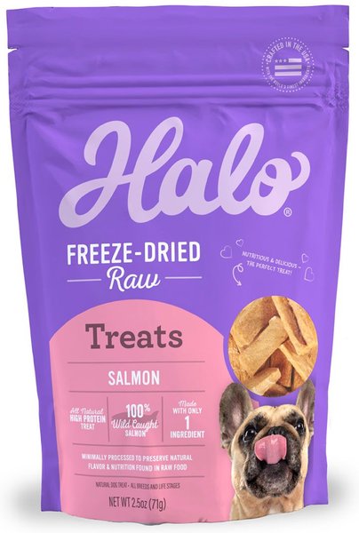 Halo Wild Caught Salmon Raw Freeze-Dried Dog Treats, 2.5-oz bag slide 1 of 7