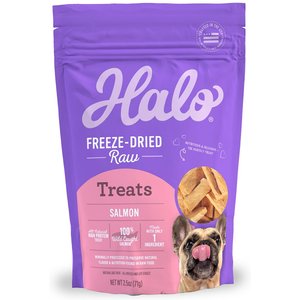 Halo Wild Caught Salmon Raw Freeze-Dried Dog Treats, 2.5-oz bag