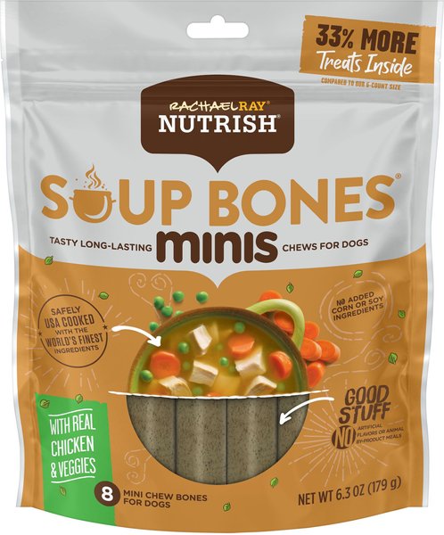 RACHAEL RAY NUTRISH Soup Bones Minis Chews with Real Chicken & Veggies ...