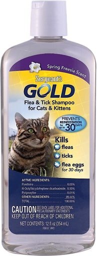 Sergeant's Gold Flea & Tick Cat Shampoo, 12-oz bottle